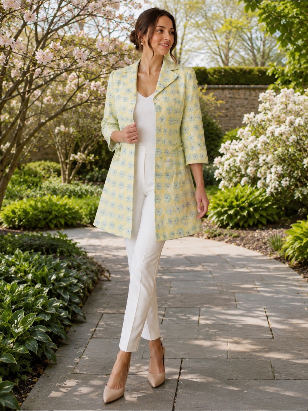 Nanette Lepore Pastel Floral Spring Coat Jacket Size 4
